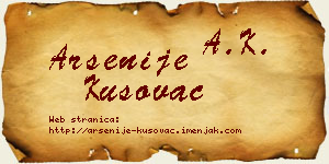 Arsenije Kusovac vizit kartica